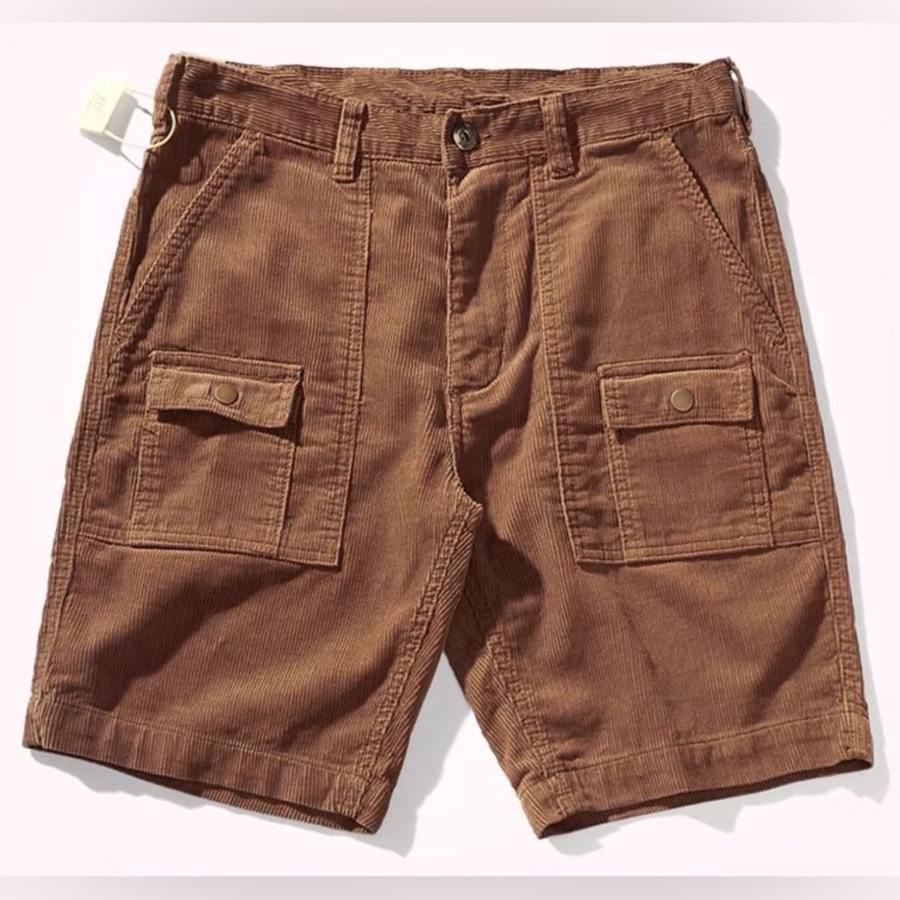 Corduroy Cargo Short with Front Pockets [Brown]